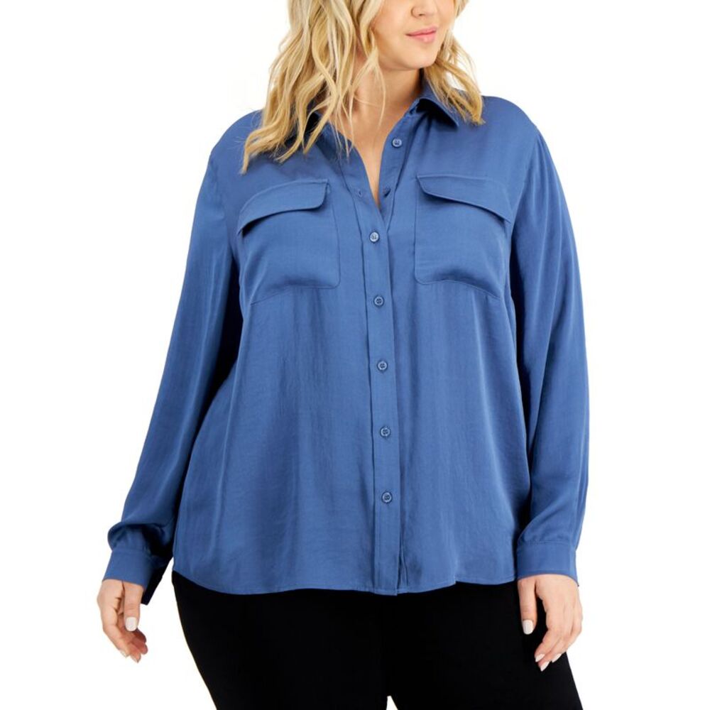 Alfani Plus Size Utility Blouse